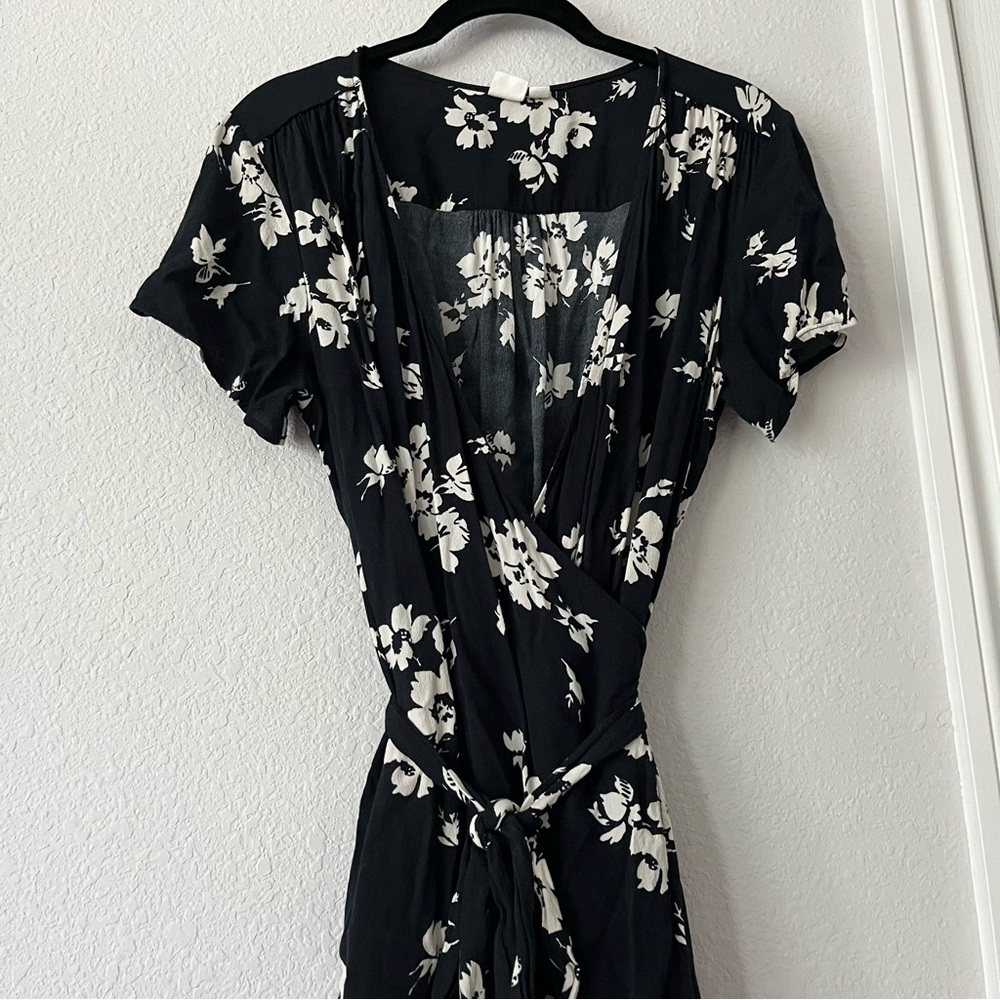 Navy Floral Wrap Dress